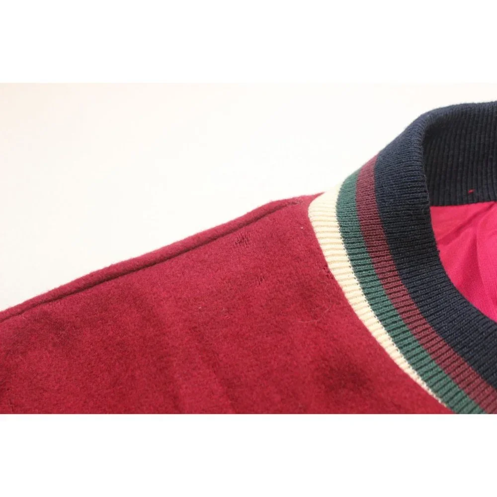 Vintage Neo-Sport USA made men's snap front wool leather varsity‎ jacket M USA